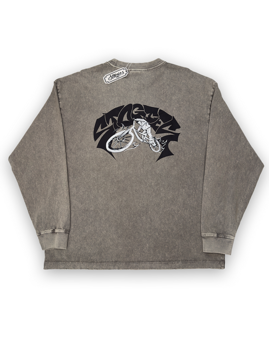 Faded Grey - Longsleeve heavy MTB T-Shirt