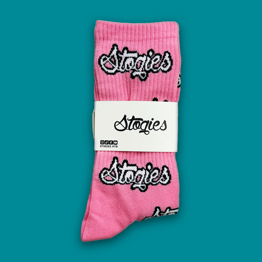 Pink/white socks